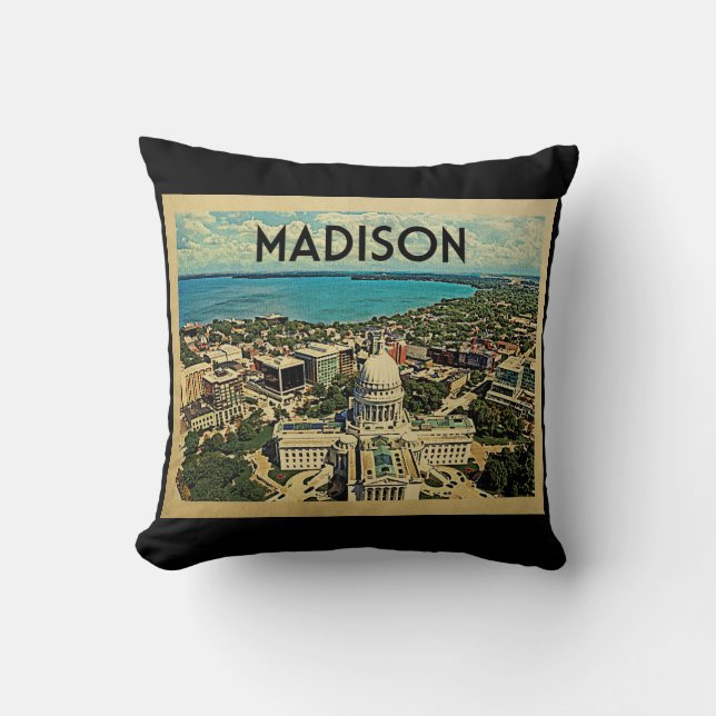 Madison Wisconsin vintage resor Kudde (Framsida)
