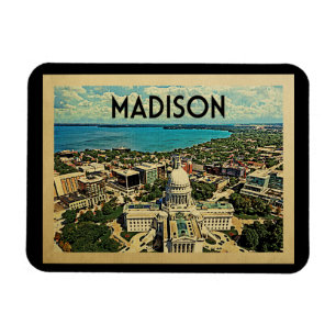Madison Wisconsin Vintage resor Magnet
