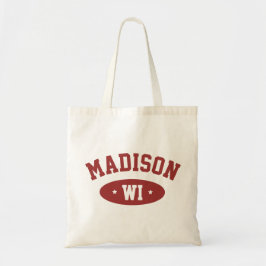 Madison Wisconsin Vintage Varsity Style Tote Bag Tygkasse