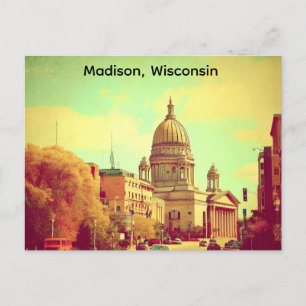 Madison, Wisconsin Vintagen Huvudstad Vykort