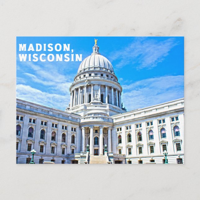 Madison Wisconsin vykort souvenir (Framsida)