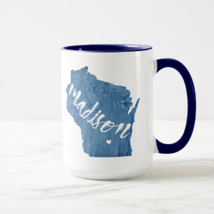 Madison, Wisconsin Wood Grain Mugg