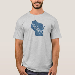 Madison, Wisconsin Wood Grain T Shirt