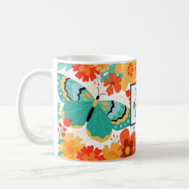 Madisons Garden Butterfly-Blommigt Kaffemugg