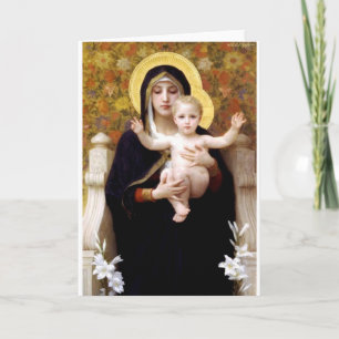Madona med liljaBouguereau antik målning Kort