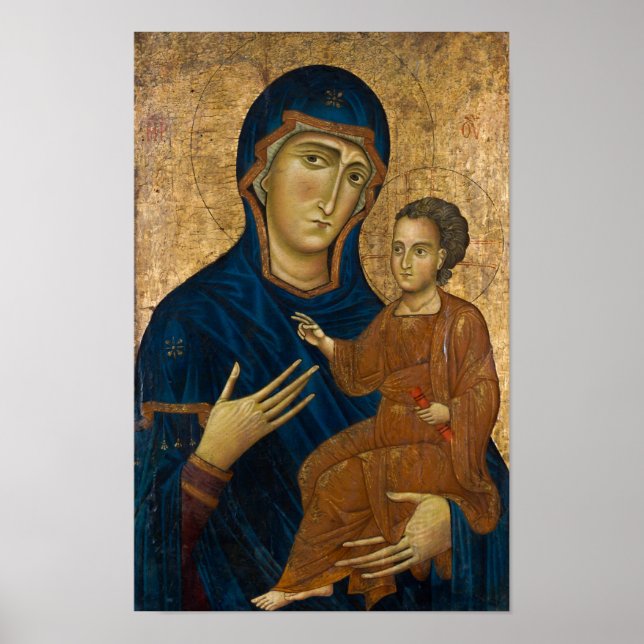 Madonna and Child, 1240 by Berlinghiero Poster (Framsidan)
