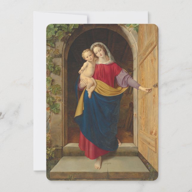 Madonna and Child Artwork Christmas Card Julkort (Framsida)
