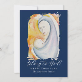 Madonna and Child Bible Verse Calligraphy Script Julkort