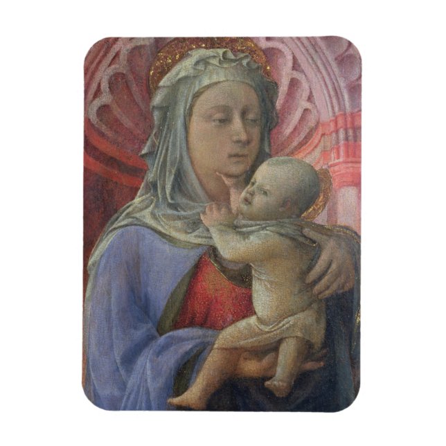 Madonna and Child, c.1430 (tempera on Panel)) Magnet (Vertikal)