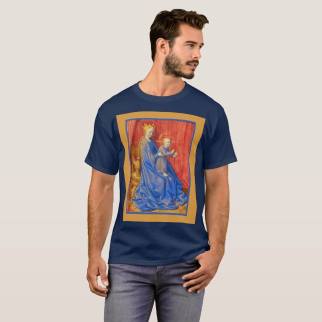 Madonna and Child Enthroned Jean Fouquet Holiday  T Shirt (Hel framsida)