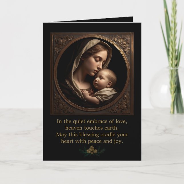 Madonna and Child Folded Greeting Card Kort (Framsida)