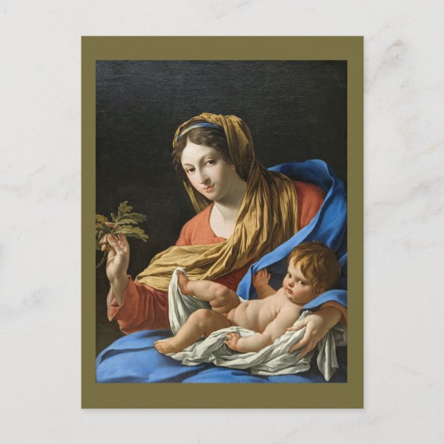 Madonna and Child Holiday Christmas postcard Vykort (Framsida)