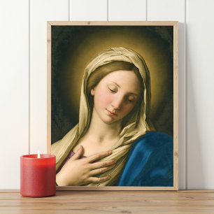 Madonna at Prayerby Sassoferrato,Religiösa Poster