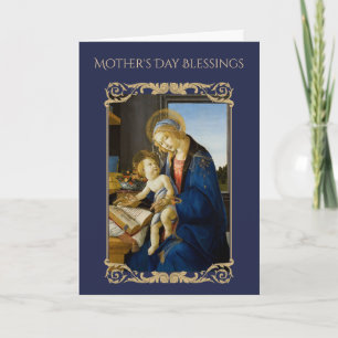 Madonna av boken vid den Botticelli religiösan Kort