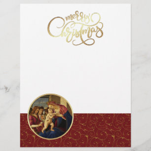 Madonna av Botticelli. Cristmas Letterhead
