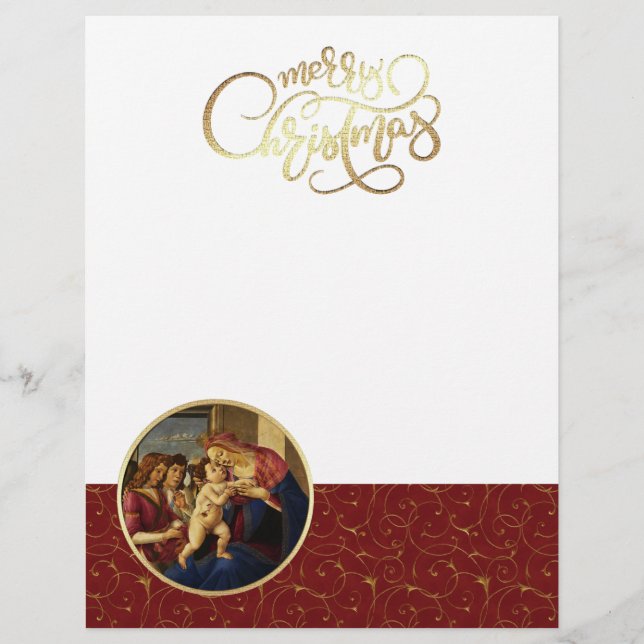 Madonna av Botticelli. Cristmas Letterhead (Framsida)