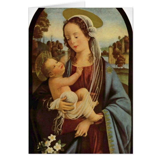 Madonna av Domenico Ghirlandaio Hälsningskort (Framsidan)