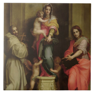 Madonna av harpiesna, 1517 (olja på panel) kakelplatta