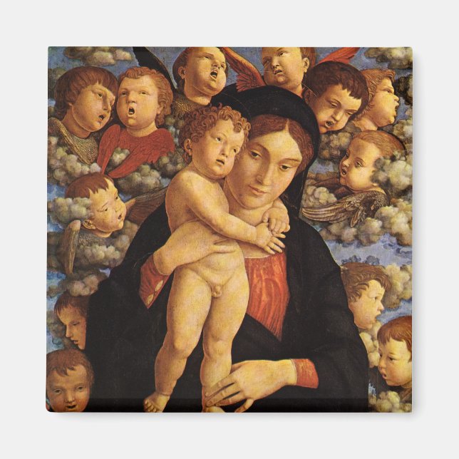 Madonna av keruberna av Andrea Mantegna Magnet (Framsidan)