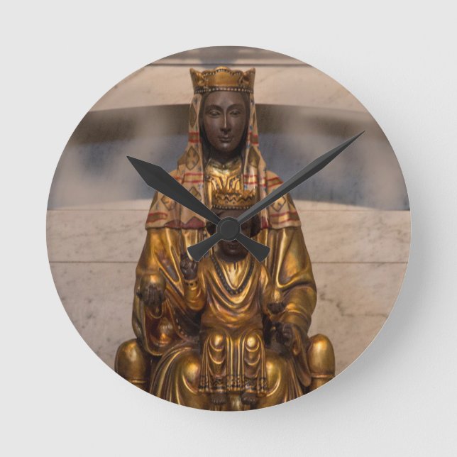 Madonna av Montserrat svart Madonna Spanien Rund Klocka (Framsida)