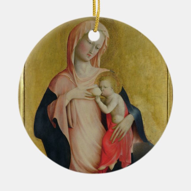 Madonna av ödmjukhet, c.1410 (tempera på panel) julgransprydnad keramik (Framsidan)