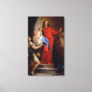 Madonna av radbandet (olja på kanfas) canvastryck