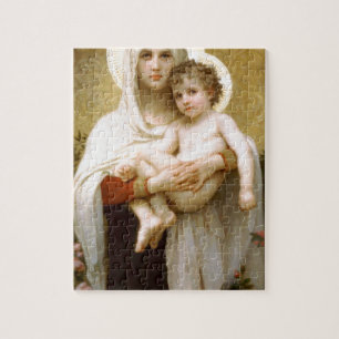 Madonna av ro och det begynna barnet Jesus Pussel