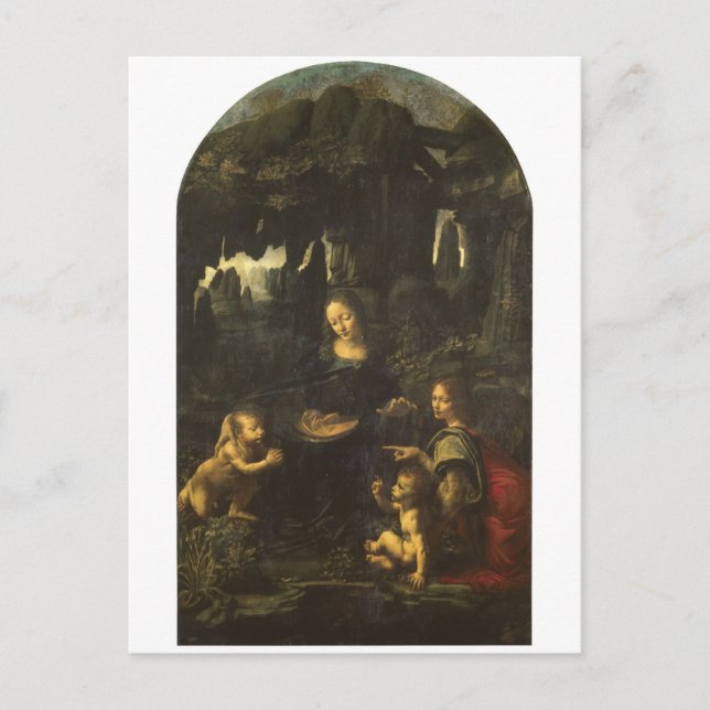 Madonna av stenarna av Leonardo Da Vinci c.1483 Vykort (Framsida)