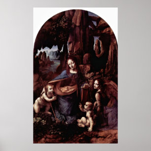 Madonna av stenarna av Leonardo Da Vinci Poster