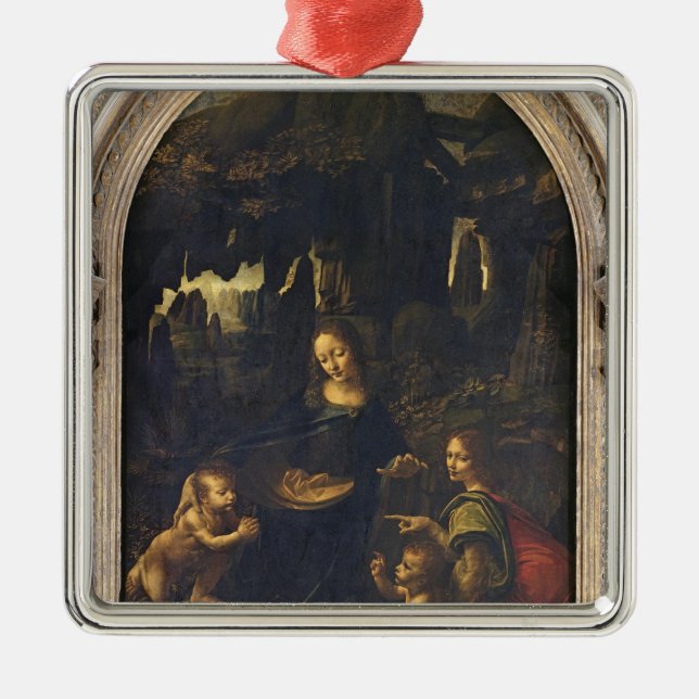 Madonna av stenarna, c.1478 julgransprydnad metall (Framsidan)
