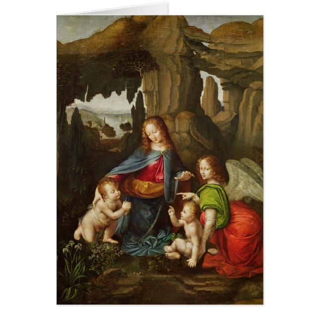 Madonna av stenarna hälsningskort (Framsidan)