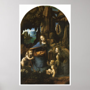 Madonna av stenarna II, Leonardo Da Vinci, 1483 Poster