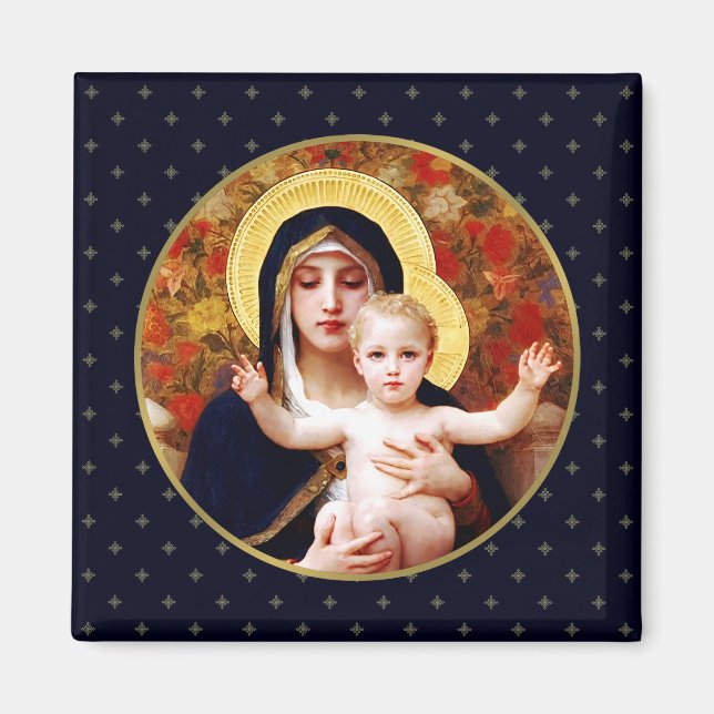Madonna av W. Bouguereau. Julgift Magnets Magnet (Framsidan)