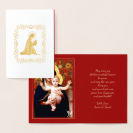 Madonna av W.Bouguereau Luxury Julfett Folierat Kort