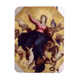 Madonna bar vid änglar (takfrescoen) magnet
