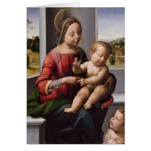 Madonna & barn med John The Baptist Hälsningskort