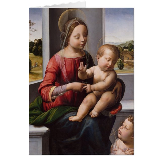 Madonna & barn med John The Baptist Hälsningskort (Framsidan)