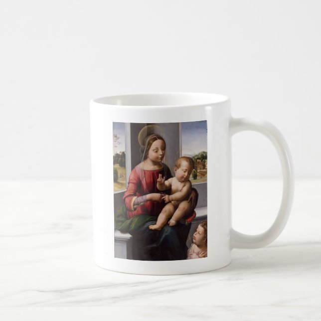 Madonna & barn med John The Baptist Kaffemugg (Höger)