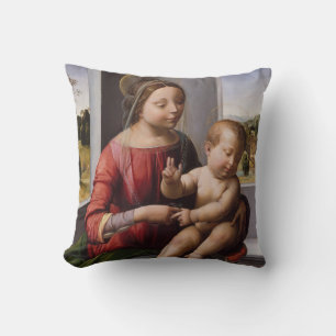 Madonna & barn med John The Baptist Kudde