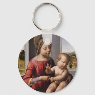 Madonna & barn med John The Baptist Nyckelring