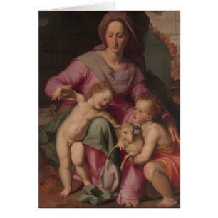 Madonna & barn med St John det baptistiskt Hälsningskort