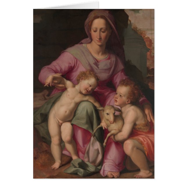 Madonna & barn med St John det baptistiskt Hälsningskort (Framsidan)