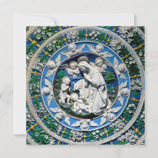 MADONNA,BARN OCH ÄNGLAR Blue Sapphire-jul Inbjudningar (Framsida)