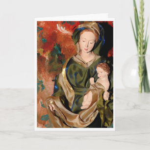 Madonna & bebis Jesus Helgkort