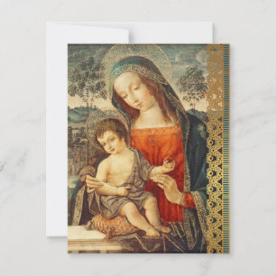 Madonna Child Classic Art Religiösa jul Julkort