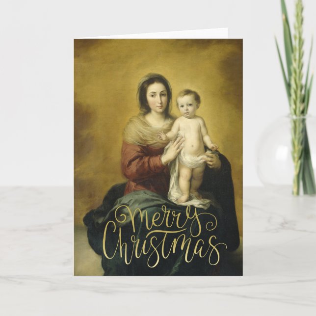 Madonna & Child, Fine Art jul-gratulationskort Helgkort (Framsida)