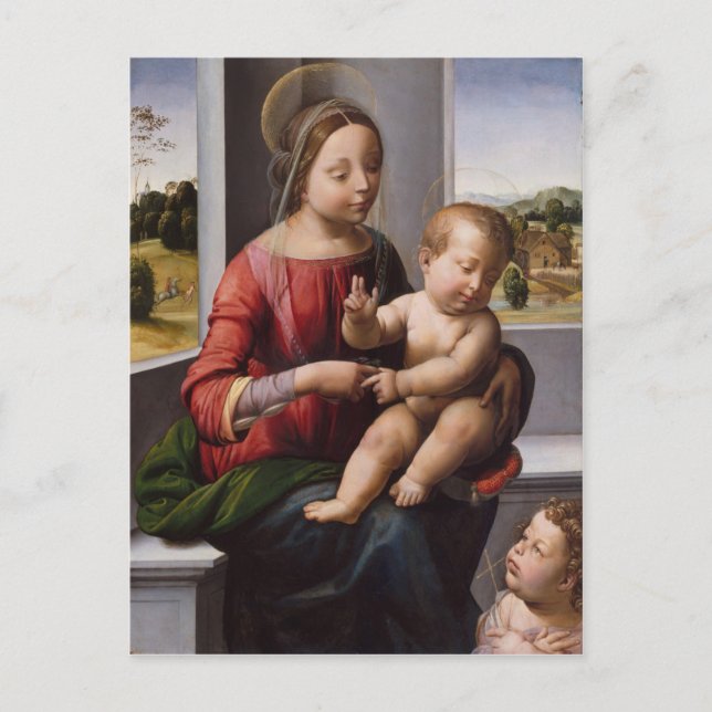 Madonna & Child med John Baptist Vykort (Framsida)