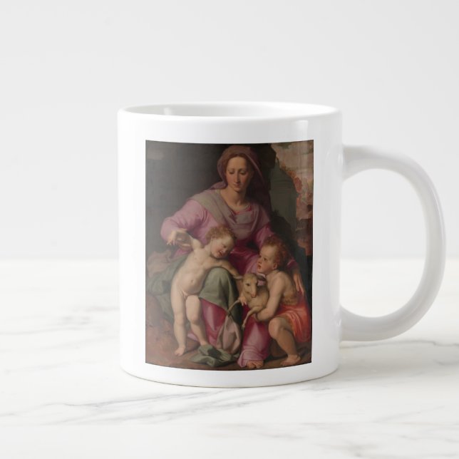 Madonna & Child med Saint John, Baptist Jumbo Mugg (Höger)