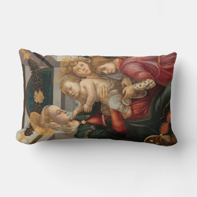Madonna & Child, Sandro Botticelli Fine Art Lumbarkudde (Framsida)
