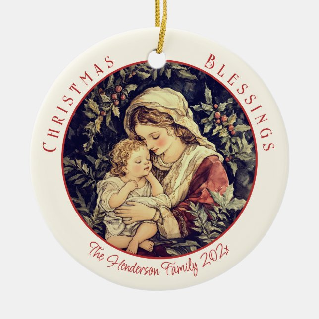 Madonna Child Vintage jul Ornament (Framsidan)